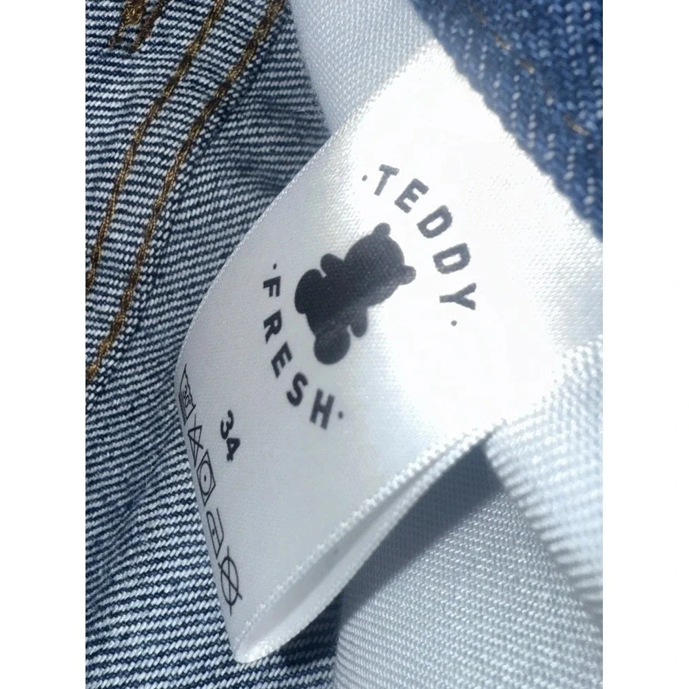 TEDDY FRESH Pants Lag Zip Off Denim Pants Unisex‎ Size 34  Relaxed Fit Jeans NWT